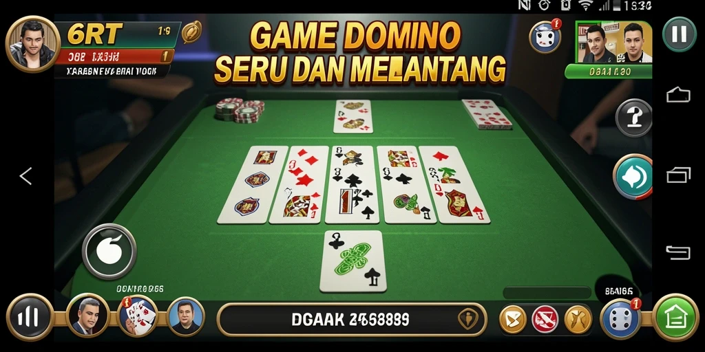 Screenshot gameplay 6RT yang menampilkan suasana seru saat bermain Domino.