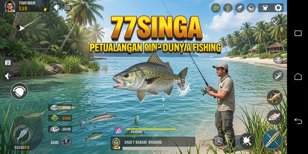 Gambaran gameplay seru di 77SINGA saat memancing.