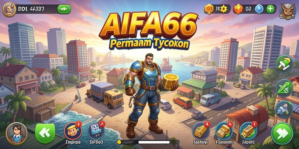 Screenshot AIFA66 menunjukkan gameplay Tycoon yang menarik dan interaktif.