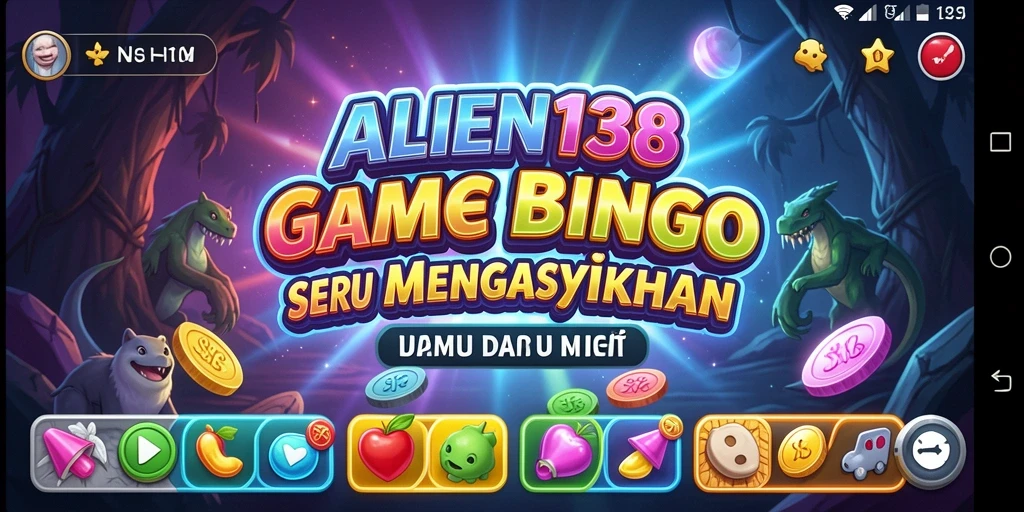 Tampilan menarik gameplay ALIEN138 dengan angka Bingo yang berkilau.