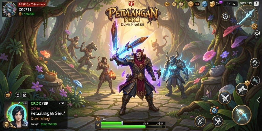 Tampilan gameplay seru dari CK789 dalam dunia petualangan fantasi.