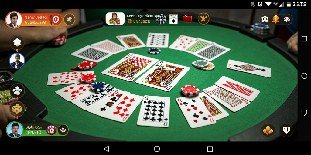 Screenshot permainan Gaple yang seru dengan antarmuka menarik.