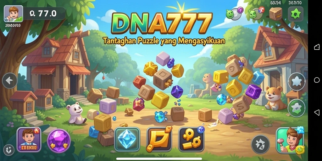 Tampilan gameplay menarik dari DNA777 dengan tantangan Puzzle yang seru.