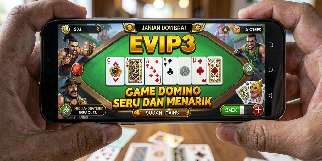 Screenshot dari gameplay EVIP3 yang menampilkan aksi permainan Domino.