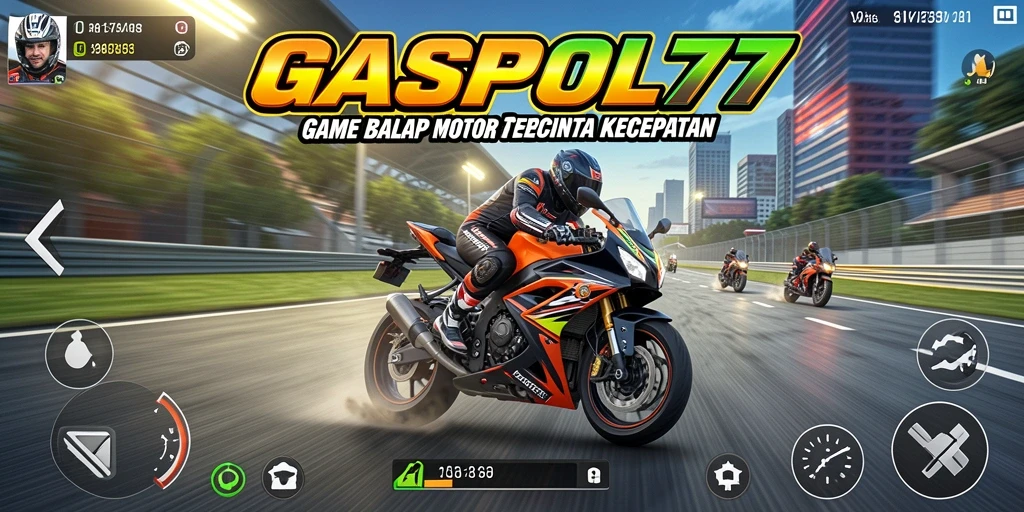 Screenshot gameplay GASPOL77 menampilkan aksi balapan yang mendebarkan.