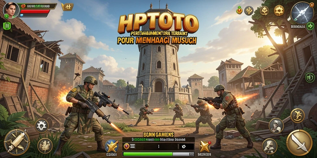 Screenshot gameplay HPTOTO menampilkan menara yang siap bertempur dalam Tower Defense.