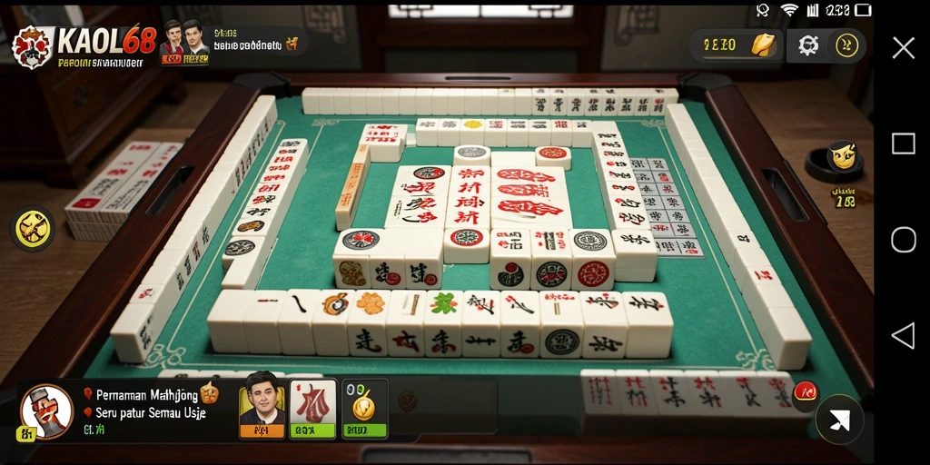 Tangkapan layar gameplay KAOL68 dengan karakter Mahjong yang menarik.