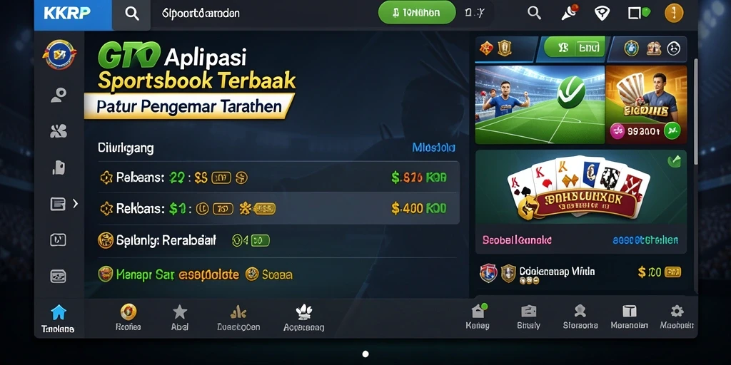 Tampilan gameplay Sportsbook KKRP dengan taruhan real-time.