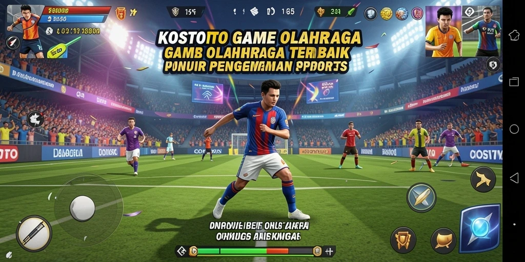 Tampilan gameplay KOSTOTO dengan aksi olahraga yang seru.
