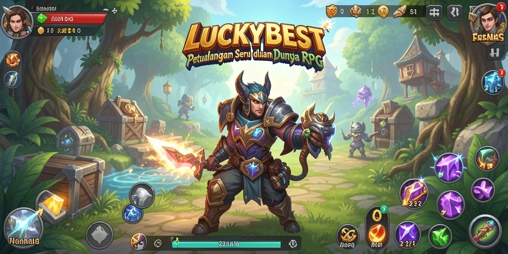 Tampilan gameplay seru di dunia LUCKYBEST yang menakjubkan.