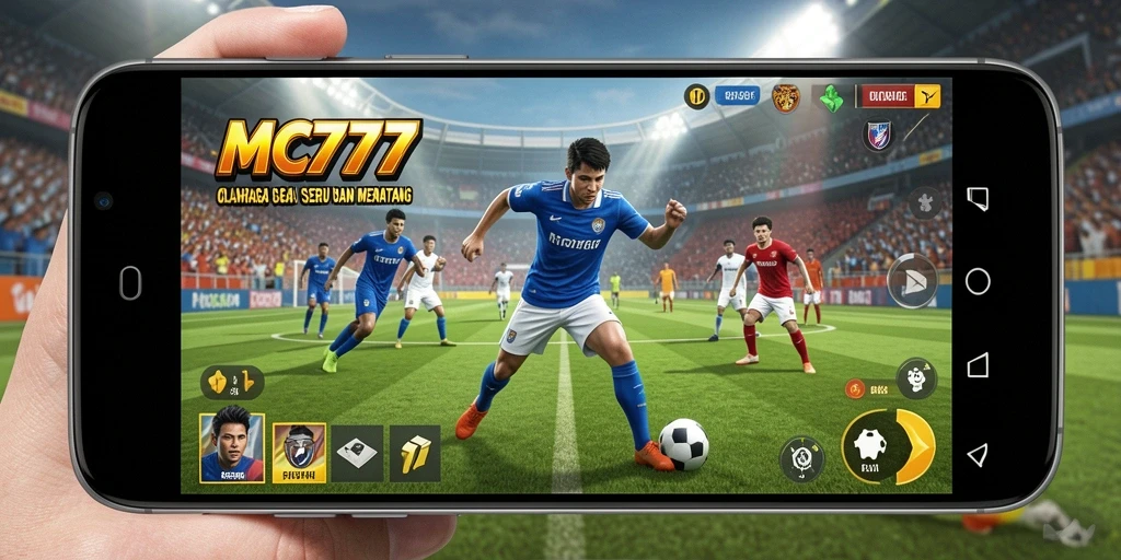 Tampilan screenshot utama MC777 menunjukkan aksi olahraga yang mendebarkan.