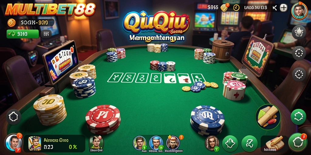 Tampilan gameplay seru dalam MULTIBET88 yang penuh strategi QiuQiu.
