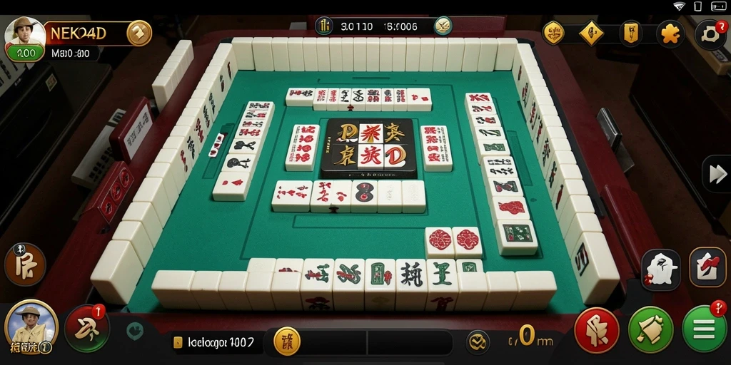Tampilan atraktif gameplay NEKO4D Mahjong yang seru.