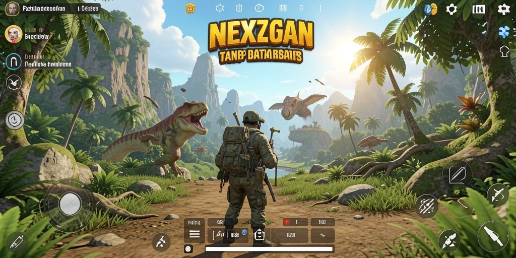 Tampilan gameplay NEX777 di dunia terbuka yang megah.