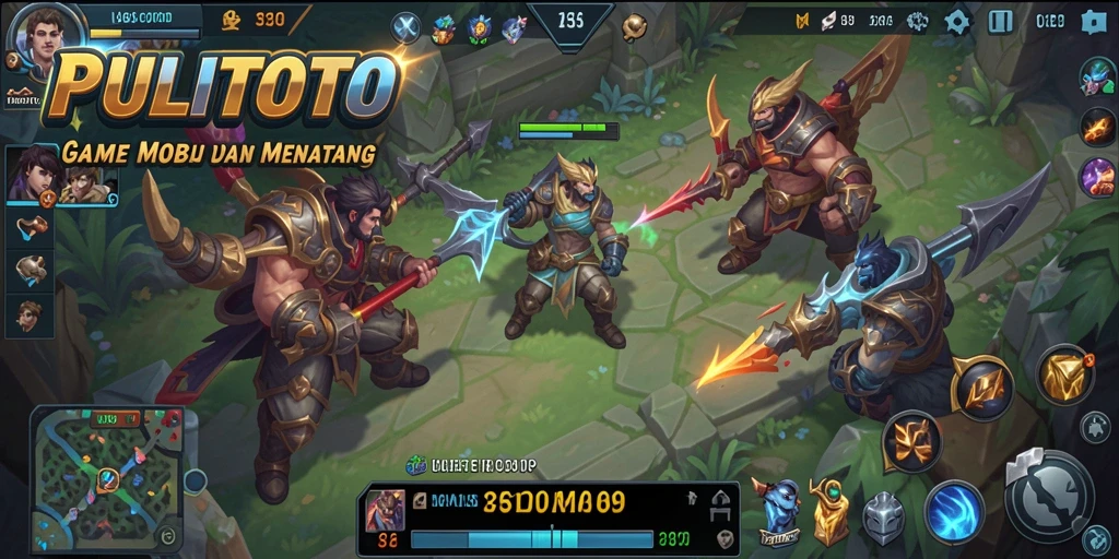 Screenshot gameplay PULITOTO menampilkan pertarungan tim yang intens.