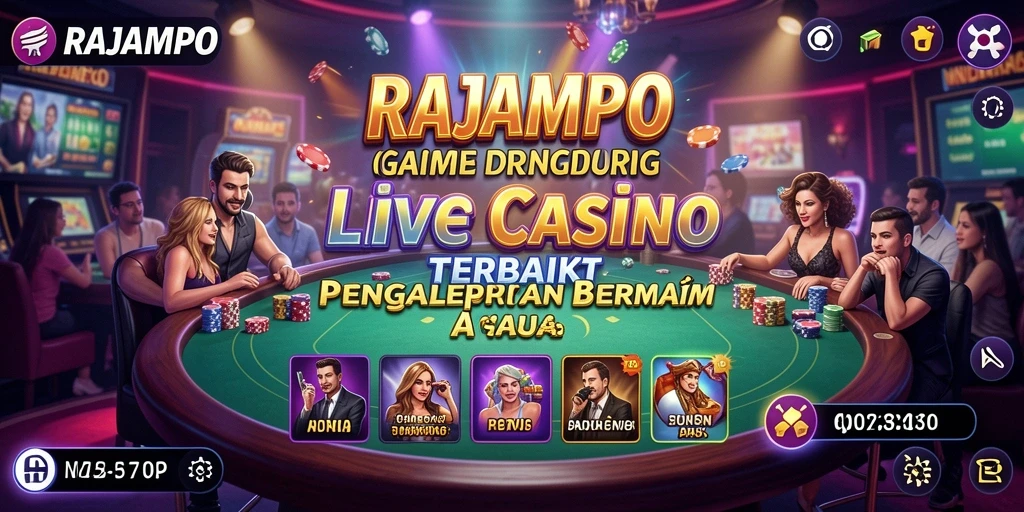 Tampilan gameplay RAJAMPO dengan dealer langsung yang menghibur.