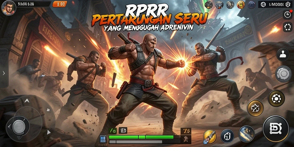 Tampilan gameplay RPRR yang mendebarkan saat pertempuran berlangsung.