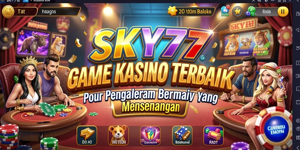 Tampilan utama SKY77 menampilkan gameplay kasino yang mendebarkan dan interaktif.