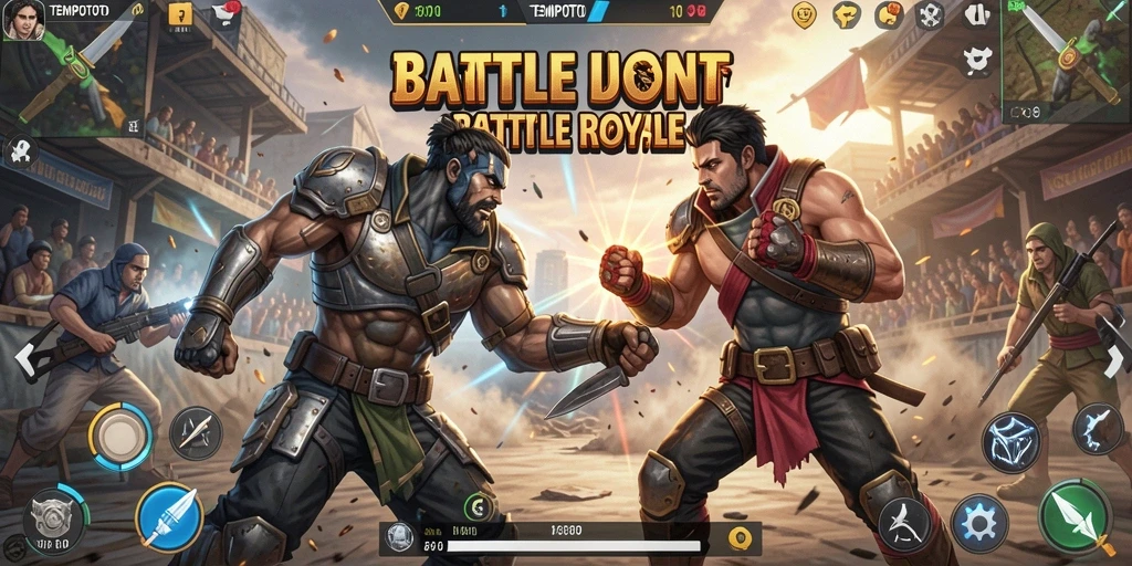 Gameplay seru TEMPOTOTO dalam aksi pertempuran Battle Royale.
